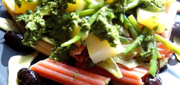 Лигурийская паста тренетте с песто и овощами