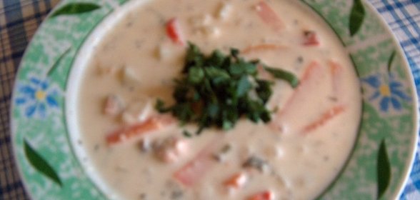 Сливочный суп с семгой