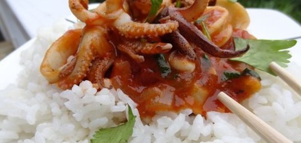 Соус с Кальмарами и Рисом