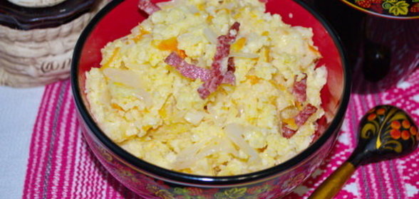 Каша пшенная с квашеной капустой