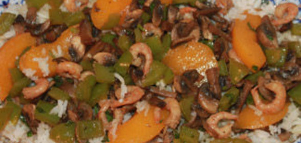 Креветки с рисом в пикантном маринаде