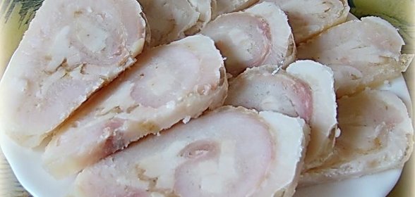Морской язык в рулете с желатином