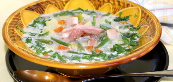 Бельгийский домашний суп с копчёностями