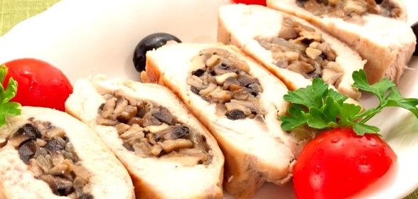 Куриное филе, фаршированное грибами