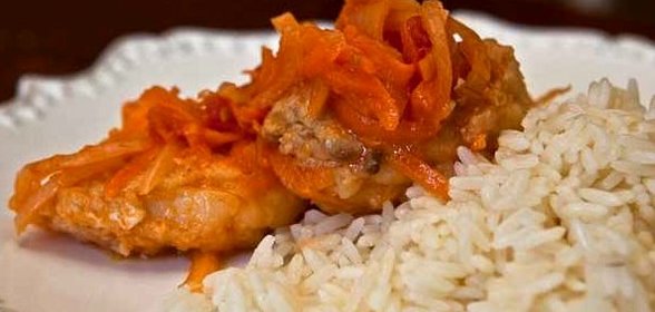 Рыба с овощами под маринадом