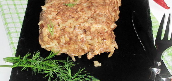 Кирпич из куриного и свиного мяса