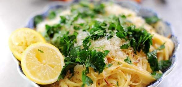 Запеченные макароны с лимоном