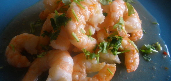 Простые рецепты 3. Креветки в вине, чили и чесноке