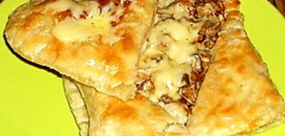 Слоеные сердечки с грибами