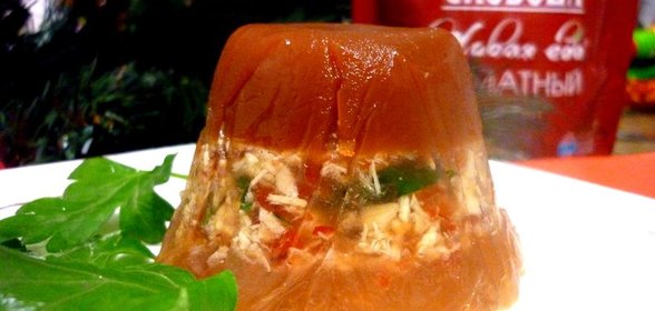 Заливное из курицы Калейдоскоп