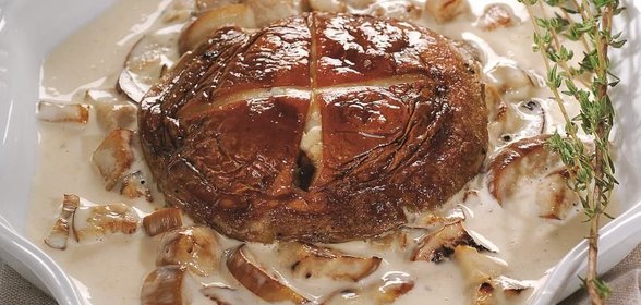 Белые грибы в сливочном соусе