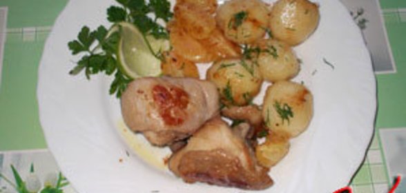 Курица с жареным мандарином