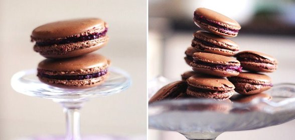 Пирожные макароны с шоколадом