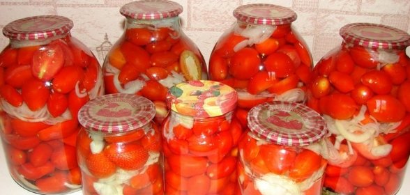 Закатка красных помидоров