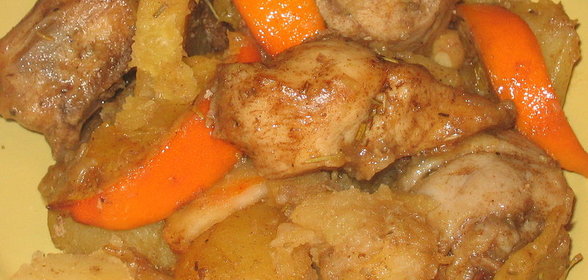 жареный цыпленок с апельсинами