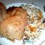 Курица, фаршированная рисом и курагой