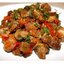 Мясо, тушеное с шампиньонами и сладким перцем
