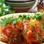 Фаршированный перец с начинкой из мясного фарша и кабачка