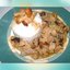 Мясо с черносливом опятами луком в сливочном соусе