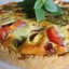 Киш с соусом песто и пармской ветчиной