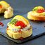 Тосты с креветками и икрой