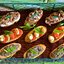 Овощные кростини, три варианта