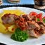 Куриные ножки с соусом "Сацебели" и картофелем на пару