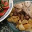 Салат из квашеной капусты с картофелем и клюквой