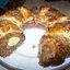 Мясное кольцо, фаршированное перепелиными я йцами с украшениями из слоёного теста