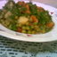 Зеленый горошек,тушеный с овощами