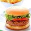 Бургер с котлетой из мясного фарша и сыра