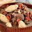 Вялено-копченая телятина с фасолью и кукурузными клецками