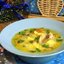 Куриный суп с рисом, грибами и сыром