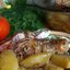 Курица,запечённая в духовке с картофелем.