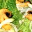 Грибы в сухарях, с рисовой лапшой и салатом фризе