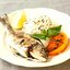 Дорада с дикими рисом и запеченной тыквой