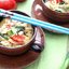 Жареные овощи и тофу с имбирем, кунжутным маслом и мисо
