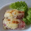 Цикорный салат с ветчиной под сырной корочкой