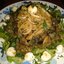 Закуска из баклажана и маша с маринованным фенхелем и моцареллой