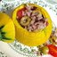 Круглые цукини, фаршированные коричневым рисом