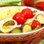 Черри, огурцы, болгарский перец маринованные по-быстрому
