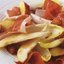 Пармская ветчина (прошутто) с грушами, нектаринами и эндивием (салатным цикорием)