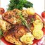 Запеченная, ароматная курица, с нарядным гарниром