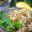 Гречка с салом и луком-пореем