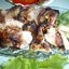 Шашлык из куриной грудки на решетке с карамелизованными яблоками