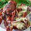 Лангусты, запеченные в духовке со сливочном маслом и укропом