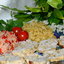 Мясной рулет с разноцветным рисом