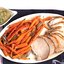 Жареная свиная корейка с морковью и соусом