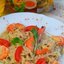 Гречневая лапша с креветками и сливочным соусом