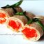 Рулеты с копченой семгой и икрой Тобико